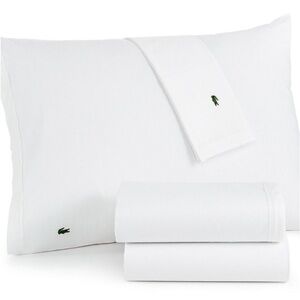 Lacoste Home Lacoste Solid Cotton Percale Queen size Sheet Set